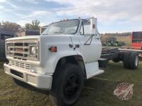 K40, 1987 GMC 7000 Cab & Chassis Truck, 218,210 Showing, VIN: 1GDL7D1F6HV507174, Owner: Michael S Whetter, Seller: Fraser Auction________________, ***Keys & TOD in Office Trailer***