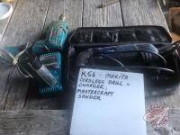 K56, Makita cordless drill and charger, Mastercraft sander