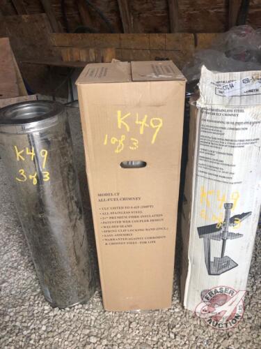 K49, (3) 36" x 6" sections of Selkirk chimney (2 new & 1 used)