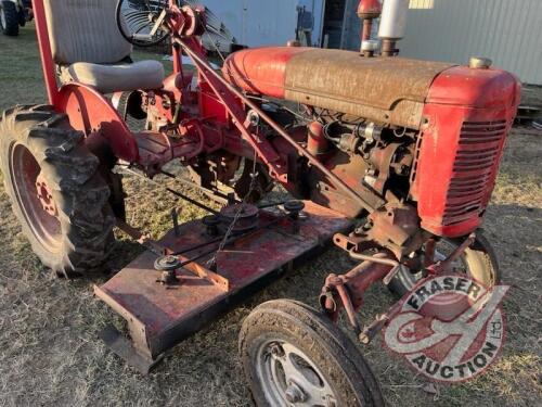 Farmall A tractor with belly mower