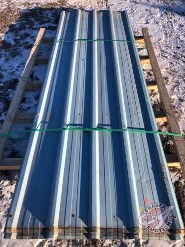 K89, Pallet of Used Light Blue metal cladding approx 8' 4" approx 18 to 20 sheets) Pallet D