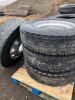 K112, Used 11R24.5 Michelin XDN2 Tires w/ Aluminum 10-Bolt Rims (A)