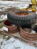 9.00/20 truck tire and rim<br/>3 split rims - 2