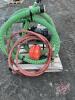 Honda pump on 2 wheeled cart with hose - 2