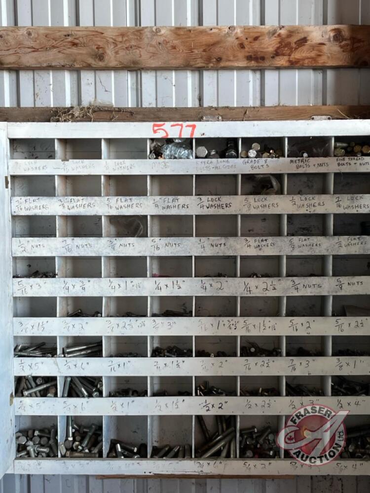 Large bolt bin very well stocked