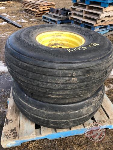 K143, USED 16.5L-16.1SL Imp Tires w/ 8-Bolt Rims