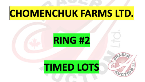 It's now time to go to RING #2 for all Chomenchuk Farms TIMED LOTS (Click on the big Fraser Auction Logo at top of page to be directed back to Homepage)