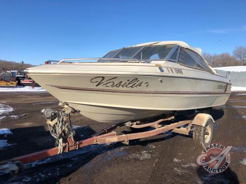 K149, 16.5' Larsen Boat w/ 140HP Johnson Motor & Trailer, Owner: Karen M Enns, Seller: Fraser Auction____________________, ***Keys & TOD in Office Trailer*** PST#357140-8