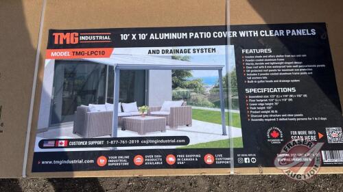 K151, TMG-LPC10: 10'x10' Aluminum Patio Cover w/ Clear Panels