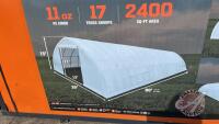 K151, TMG-ST3080E: 30'x80' PE Fabric Peak Ceiling Storage Shelter