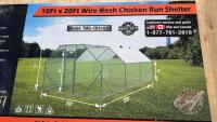 K151, TMG-CRS1020: 10'x20' Wire Mesh Chicken Run Shelter