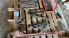 Pallet of tools, wrenches, hammers, 3/4” ratchet and sockets, 48” pipe wrench - 6