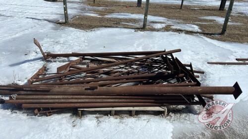 Pallet of misc steel posts and steel