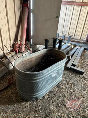 Galvanized stock water trough