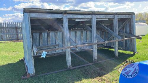 16’ Metal Clad Calf Shelter on Steel Pipe Skids