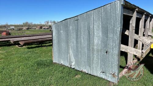 16’ Metal Clad Calf Shelter on Wooden Skids