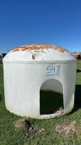 Poly Tank made into Calf Shelter