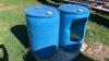 2 Poly Barrels Converted to Salt/Mineral Feed Stations Mounted on Pallet - 2