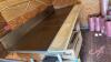 7' x 3' steel top table with section of cutting board top at front - 2