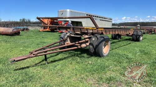 34’ x 10’ steel frame bale trailer with s/a converter dolly