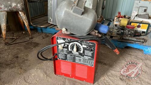 Lincoln Electric 225/125 AC/DC welder with helmet, torque wrench, gloves and welding tools