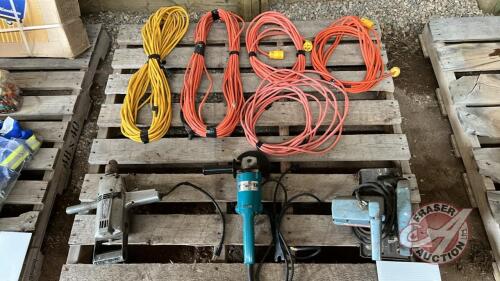 Ext cords and electric tools (grinder, drill, saw)