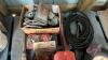 Barrel pump, misc electrical, 4.80-8 tire, fuel can, vice, hand pump extinguisher, - 2