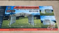 TMG-CP2030F: 20'x30' All-Steel Carport w/ 10’ Enclosed Sidewalls, F37