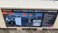 TMG-MS1624: 16'x24' Garage Metal Shed w/ 12' Swing Door, F37