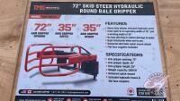 TMG-SBG72: 72" Skid Steer Hydraulic Round Bale Gripper, F37