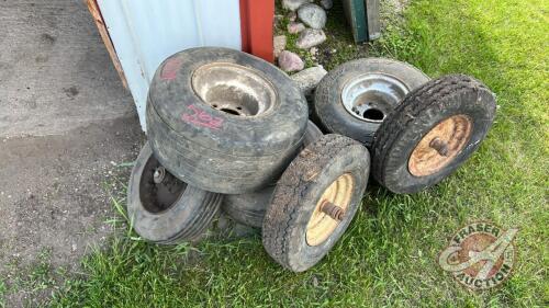 Misc small imp and trailer tires and rims