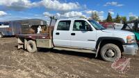 2003 GMC Sierra 3500 1 ton Dually Flatdeck truck, 457,159 showing, VIN: 1GTJK33G63F170535, F135, Owner: Penelope J Rooke, Seller: Fraser Auction ___________________________**Keys & TOD - Office** NOT RUNNING