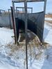 *45’ curved double alley (all steel construction) 30” wide cow alley & 18” wide calf alley, 5’ high sides, end divider gates on each end, off gate to loading chute (see video for best description) - 10