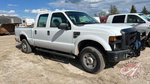 2008 Ford F250 XL Super Duty, 220,200 showing, VIN: 1FTSW21538EE34537, F186, Owner: Association of Manitoba Community Pastures Inc., Seller: Fraser Auction _______________________ **Keys & TOD - Office**