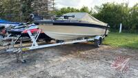 17' Ebbtide open bow boat VIN: ETC52497E585, w/1980 Shorelander trailer, VIN: 128895, F205, Owner: Jarod J Brown, Seller: Fraser Auction _______________________ **Keys & TOD - Office** **Fish Finder & Trolling Motor Control - Office Shed** PST# 357140-8