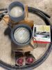 *Box of Misc - lights, black heater cord, rad hoses, hyd hoses and misc - 3