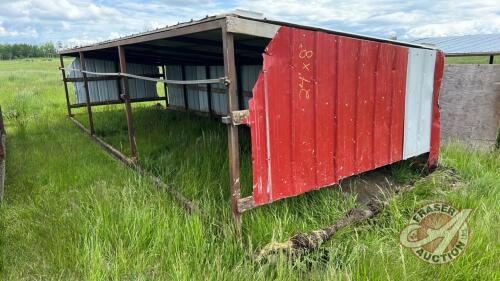 24’ x 8’ metal clad calf shelter