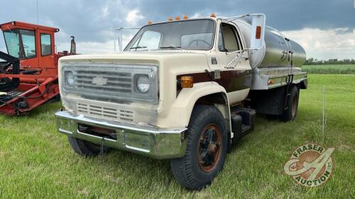 1977 Chevrolet C65 S/A Tanker Truck, 91,671 Showing, VIN: CCE667U117742, Owner: Sheldon D Rapley, Seller: Fraser Auction _______________________________