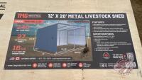 TMG-MSL1220, 12’ x 20’ Galvanized Metal Livestock Shed, H38