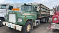 1969 Mack R600 Tandem Grain Truck, 209,913 showing, VIN: R6855T7436C, H83, Owner: Fotheringham Farms Ltd, Seller: Fraser Auction _________________________ **TOD, keys & Manual - office**