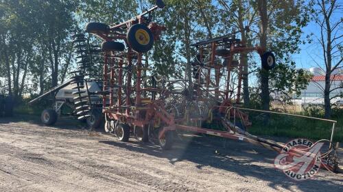 35' Bourgault 8800 Air seeder w/ Bourgault 2155 dual compartment Air cart, S/N 7433, H129