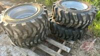 New 10-16.5NHS 10 ply skid steer tire on rim, H172