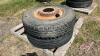 USED 11R22.5 Semi Tire on Steel Rim - 2