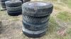 USED (4) 10.00-20 Semi Tires on Rims - 2