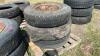 USED (3) 10.00R20 Semi Tires on Rims - 2