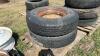 USED (2) 11R24.5 Semi Tire on Steel Rim - 2