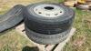 USED (2) 11R24.5 Semi Tire on Aluminum Rims - 2