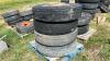 USED (4) 11R24.5 Semi Tire on Steel Rim - 2