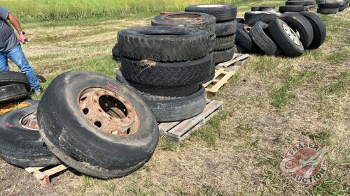 USED (22) Semi Tire Pkg (some w/ rim, various condition)