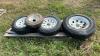 USED Pallet of (4) Assorted Trailer Tires on Rims - 2